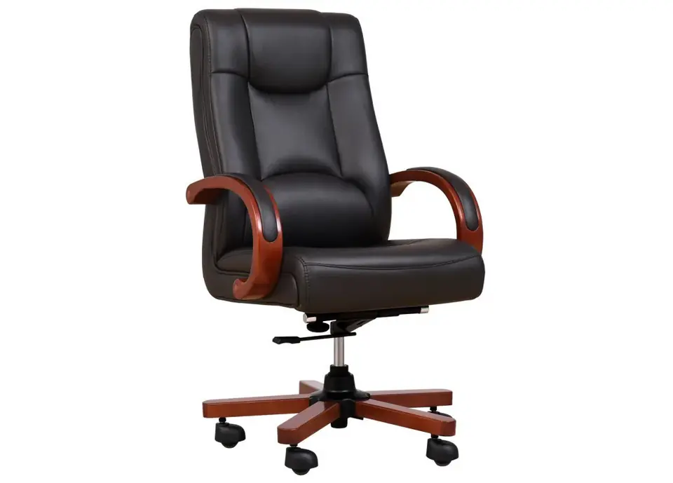 ⁨LEADER leather armchair black⁩ at Wasserman.eu