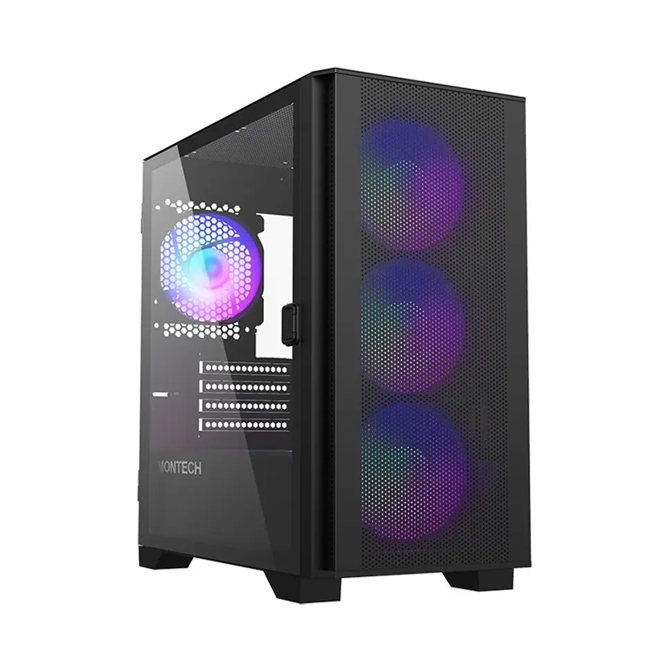 Montech AIR 100 ARGB, Micro-ATX, Tempered Glass - black at Wasserman.eu