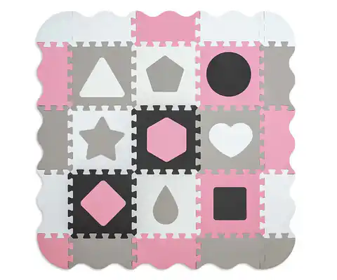 ⁨Mata piankowa puzzle Jolly 3x3 Shapes - Pink Grey⁩ w sklepie Wasserman.eu