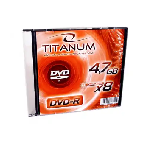 ⁨1073 DVD-R 4,7GB X8 - Slim Case 1 sztuka Titanum⁩ w sklepie Wasserman.eu