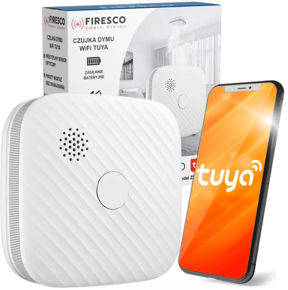 ⁨Czujnik dymu Firesco ZR153SW CB z WiFi aplikacja Tuya⁩ w sklepie Wasserman.eu