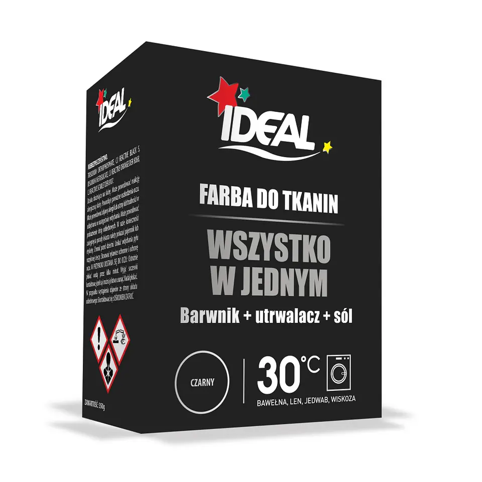 ⁨IDEAL All in One barwnik do tkanin Czarny 350g⁩ w sklepie Wasserman.eu