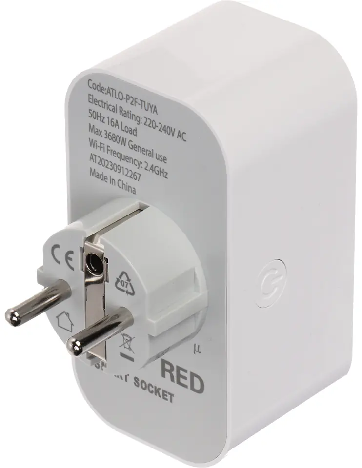 INTELIGENTNE GNIAZDO ELEKTRYCZNE ATLO-P2F-TUYA Wi-Fi, Tuya Smart w sklepie Wasserman.eu