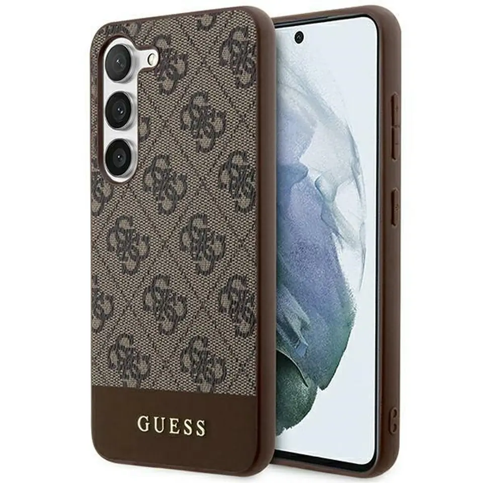 ⁨Guess GUHCS24MG4GLBR S24+ S926 brązowy/brown hardcase 4G Stripe Collection⁩ w sklepie Wasserman.eu