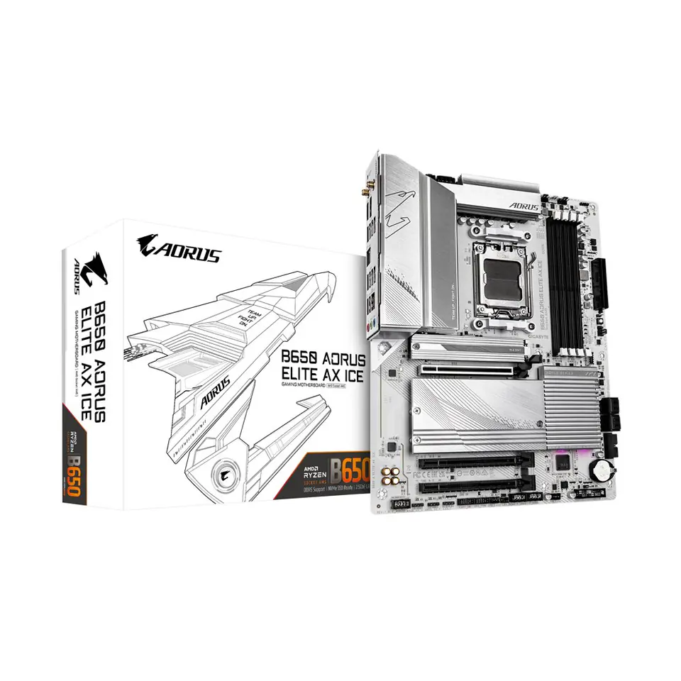 ⁨AORUS B650 ELITE AX ICE motherboard AMD B650 Socket AM5 ATX⁩ at Wasserman.eu