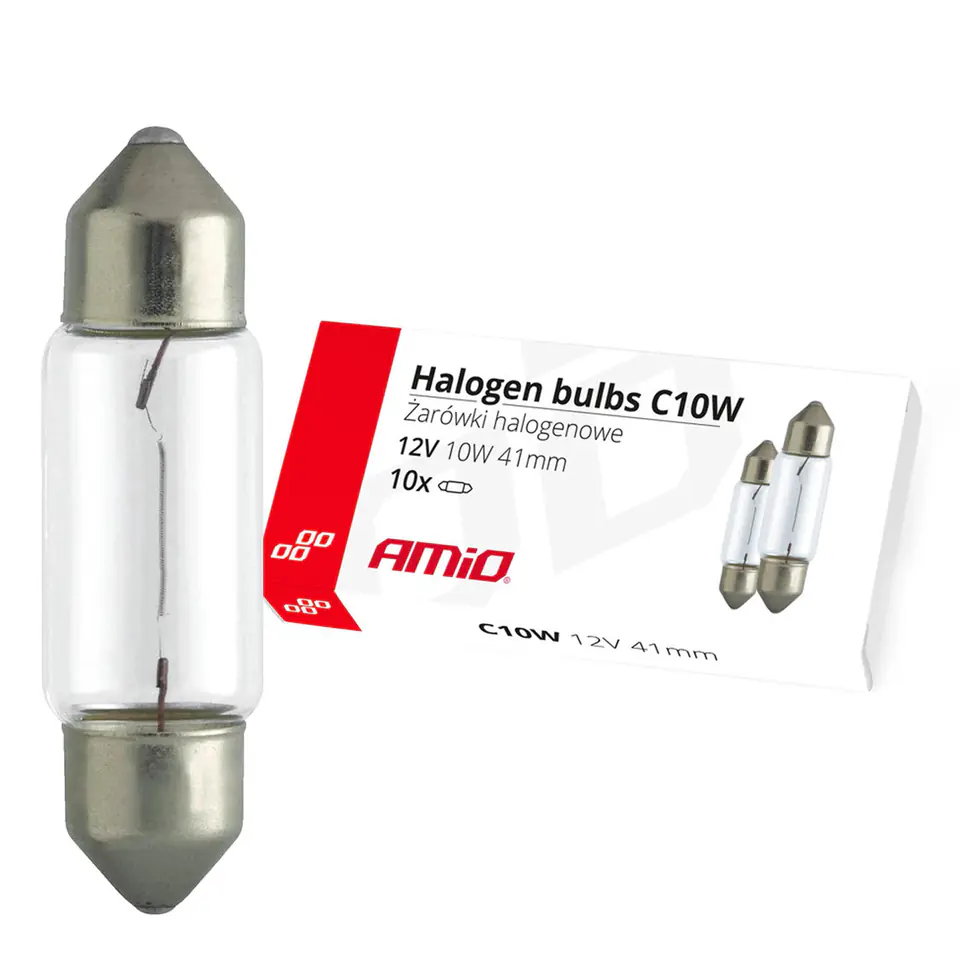 ⁨Halogen bulbs c10w festoon 41mm 12v 10pcs.⁩ at Wasserman.eu