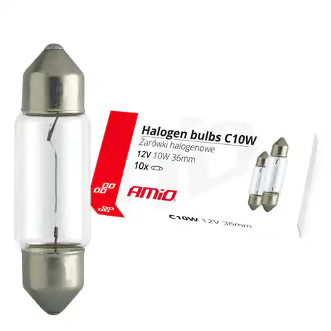 ⁨Halogen bulbs c10w festoon 36mm 12v 10pcs.⁩ at Wasserman.eu