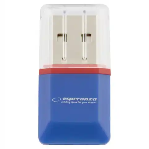 ⁨EA134B Czytnik kart micro SD USB  niebieski Esperanza⁩ w sklepie Wasserman.eu