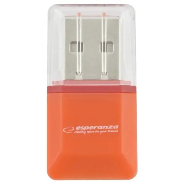 ⁨EA134O Czytnik kart micro SD USB  pomarańczowy Esperanza⁩ w sklepie Wasserman.eu