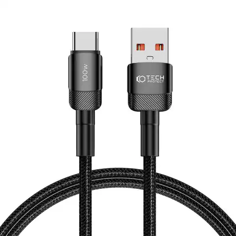 ⁨Kabel USB - USB Typ C 100W / 5A 1m Tech-Protect UltraBoost EVO czarny⁩ w sklepie Wasserman.eu