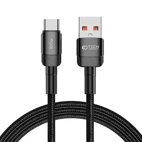 ⁨Kabel USB - USB Typ C 100W / 5A 2m Tech-Protect UltraBoost EVO czarny⁩ w sklepie Wasserman.eu