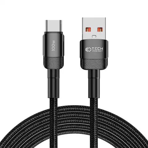 ⁨Kabel USB - USB Typ C 100W / 5A 3m Tech-Protect UltraBoost EVO czarny⁩ w sklepie Wasserman.eu