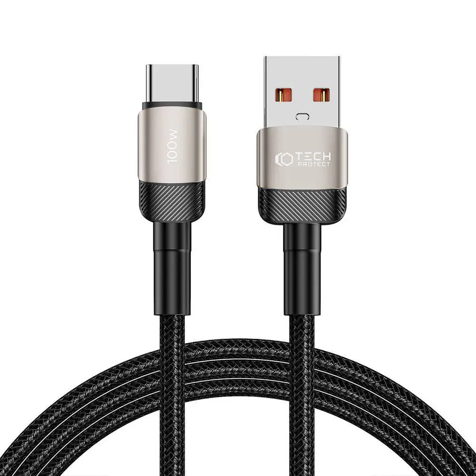 ⁨Kabel USB - USB Typ C 100W / 5A 2m Tech-Protect UltraBoost EVO tytanowy⁩ w sklepie Wasserman.eu