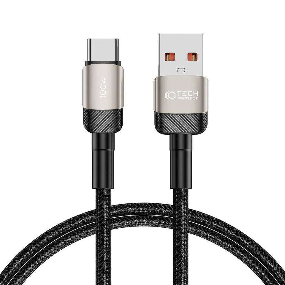 ⁨Kabel USB - USB Typ C 100W / 5A 1m Tech-Protect UltraBoost EVO tytanowy⁩ w sklepie Wasserman.eu