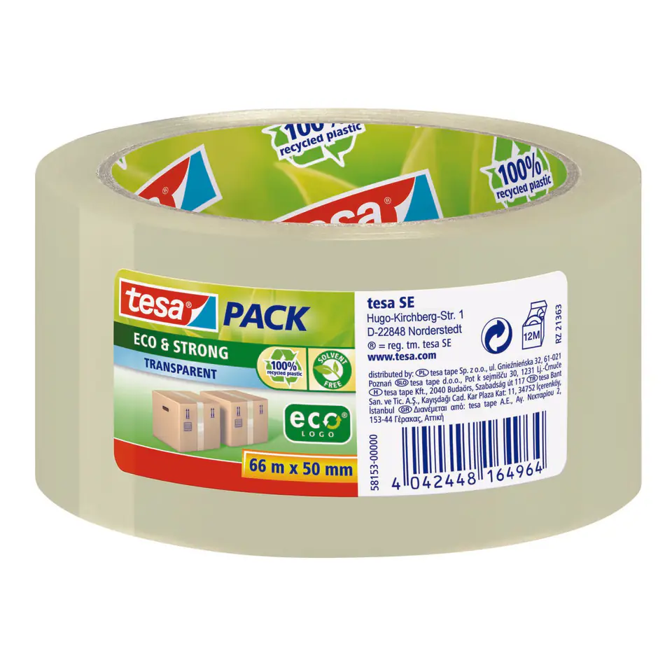 ⁨TAŚMA PAKOWA ECO 66M:50MM TRANSPARENT⁩ w sklepie Wasserman.eu