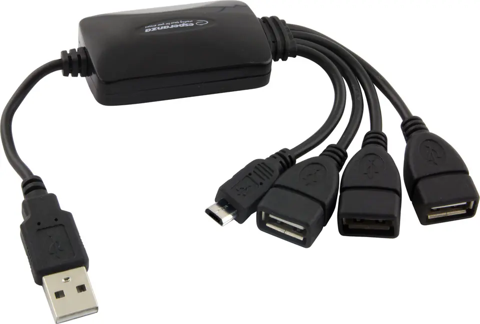 ⁨EA158 Hub USB 2.0 3 porty USB + 1 port micro USB Esperanza⁩ w sklepie Wasserman.eu