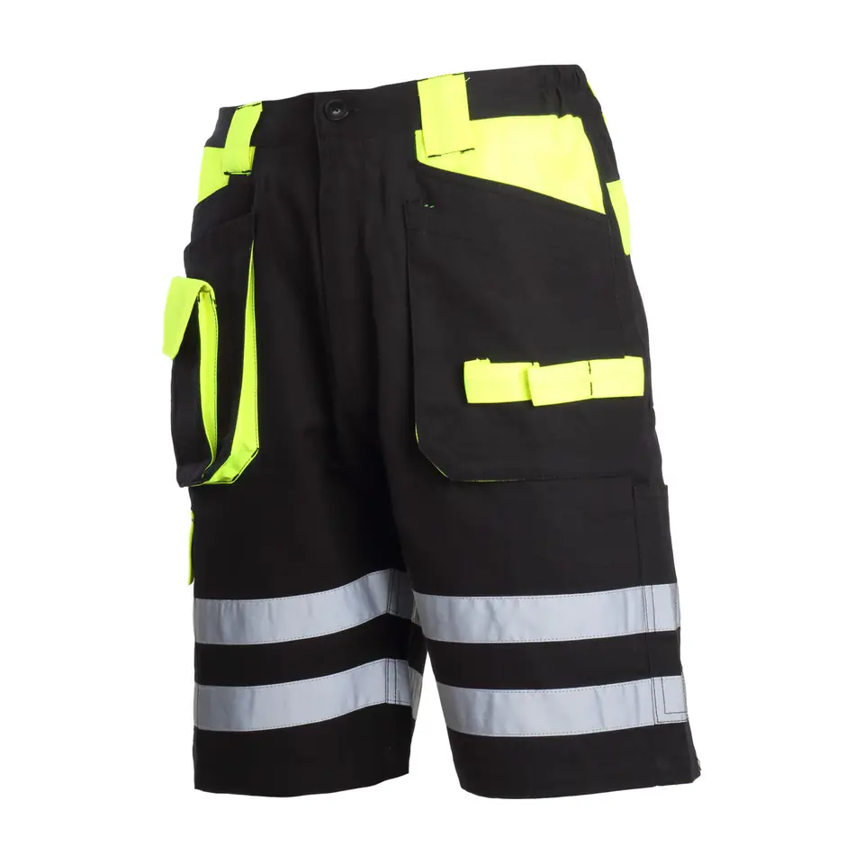 ⁨SHORTS, BLACK-YELLOW, 100% COTTON, WITH REFL, "S", CE, LAHTI⁩ at Wasserman.eu