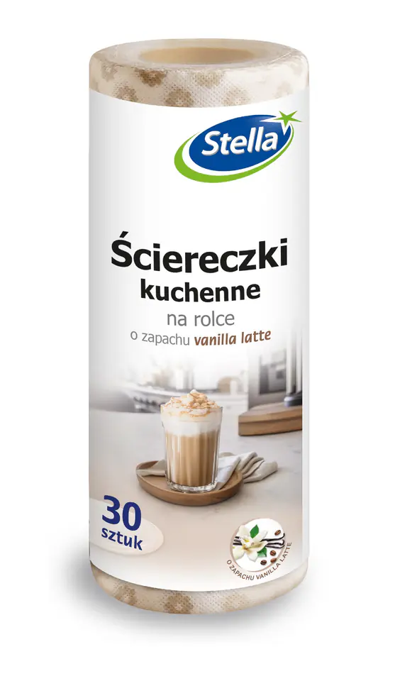 ⁨STELLA Ściereczki kuchenne na rolce zapach VANILLA LATTE 30 szt.⁩ w sklepie Wasserman.eu