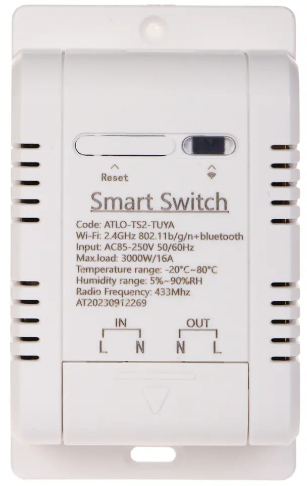 INTELIGENTNY PRZEŁĄCZNIK Z POMIAREM TEMPERATURY I WILGOTNOŚCI ATLO-TS2-TUYA Wi-Fi, Tuya Smart w sklepie Wasserman.eu