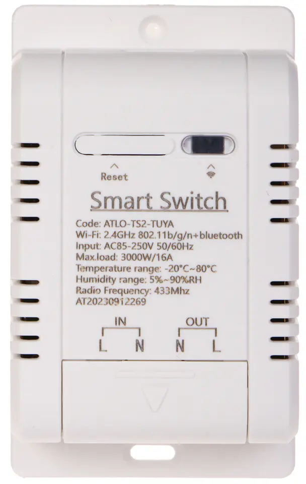 ⁨INTELIGENTNY PRZEŁĄCZNIK Z POMIAREM TEMPERATURY I WILGOTNOŚCI ATLO-TS2-TUYA Wi-Fi, Tuya Smart⁩ w sklepie Wasserman.eu