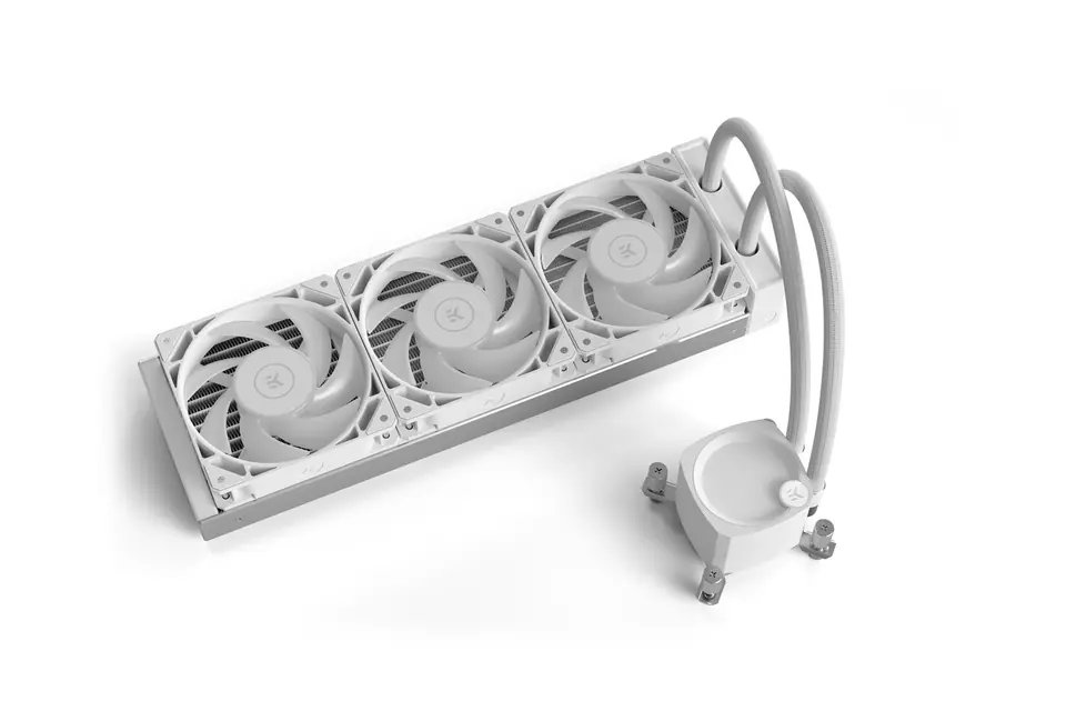 EK Water Blocks EK-Nucleus AIO CR360 Lux D-RGB Complete Water Cooling - White at Wasserman.eu