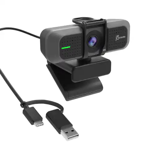 ⁨J5create USB 4K Ultra HD Webcam USB-C/USB 2.0; colour black JVU430-N⁩ at Wasserman.eu