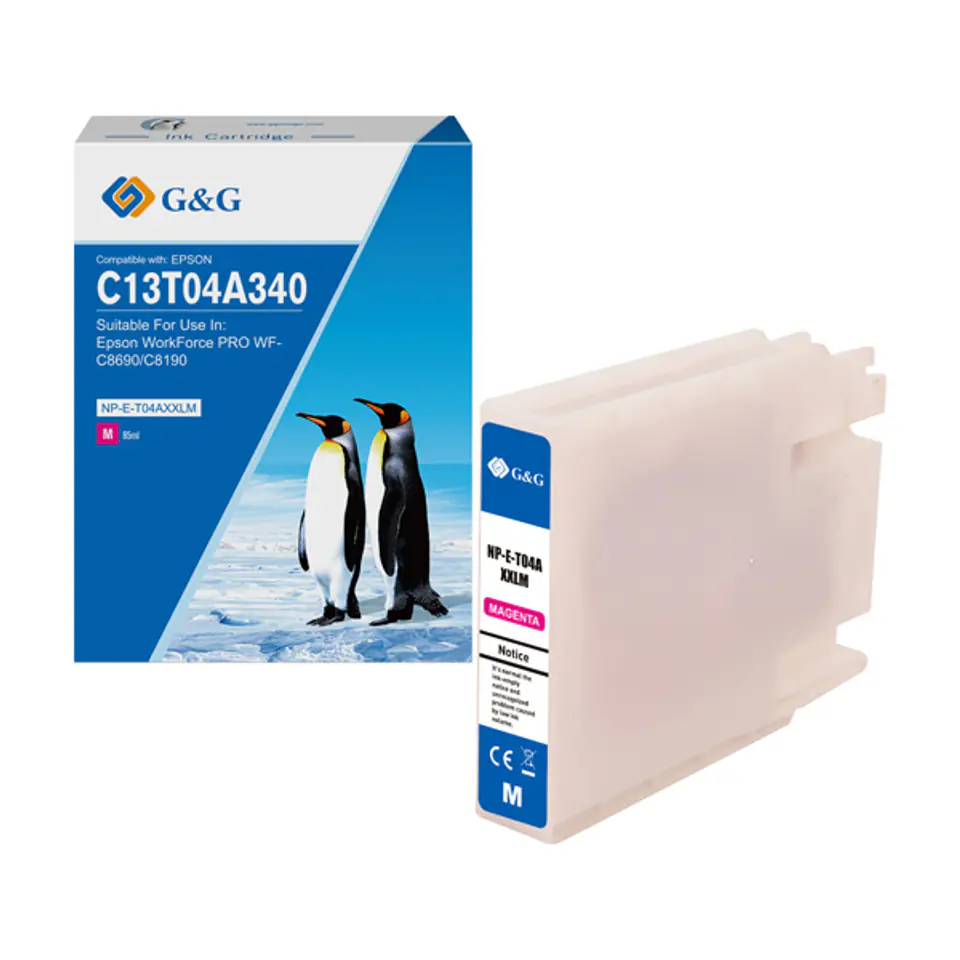 ⁨G&G kompatybilny ink / tusz z C13T04A340, NP-E-T04AXXLM-A, magenta, 8000s⁩ w sklepie Wasserman.eu