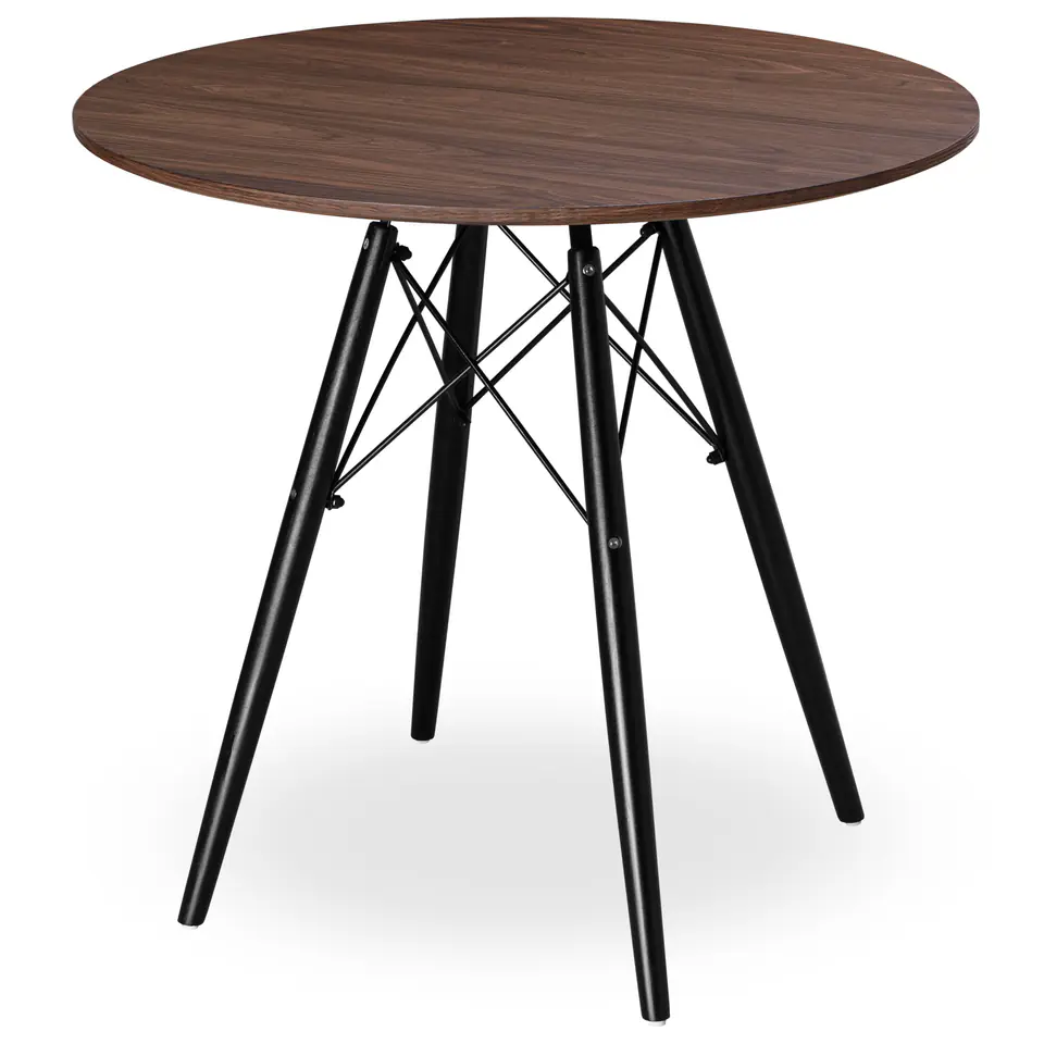 Stolik okrągły PARIS BLACK DTW 80 cm jesion w sklepie Wasserman.eu