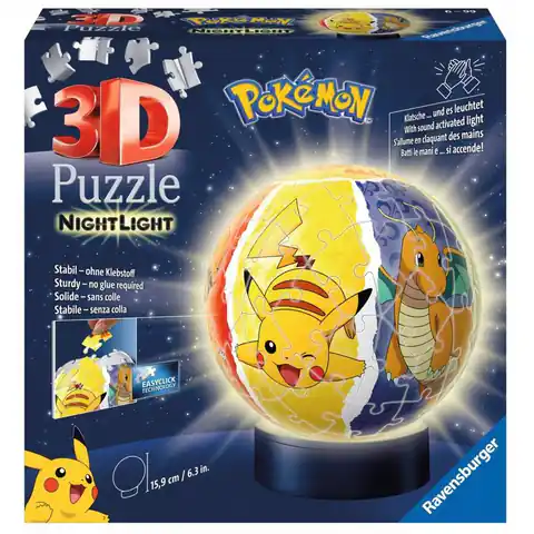 ⁨Puzzle 3D 72 Świecąca kula Pokemon⁩ w sklepie Wasserman.eu