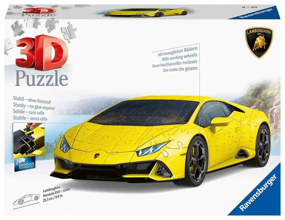 ⁨3D Vehicles Puzzle: Lamborghini Huracn Evo Giallo⁩ at Wasserman.eu