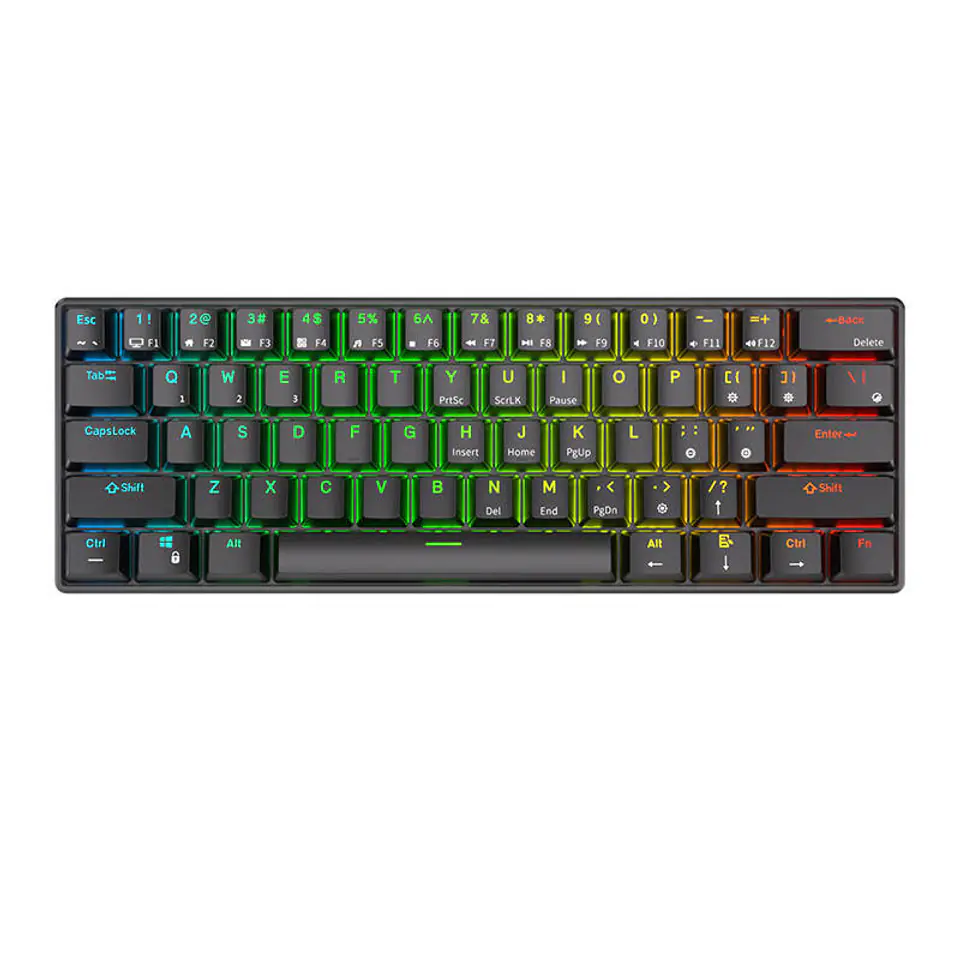 ⁨Klawiatura mechaniczna Royal Kludge RK61 RGB, red switch (czarna)⁩ w sklepie Wasserman.eu