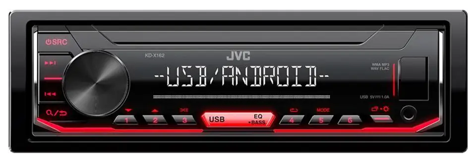 JVC KDX-162 Radio samochodowe USB RED w sklepie Wasserman.eu