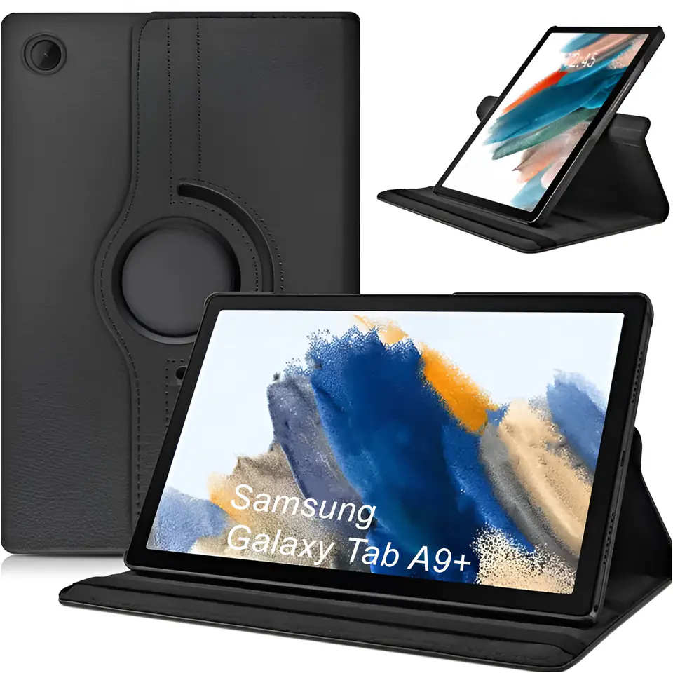 ⁨Etui do Samsung Galaxy Tab A9+ Plus 2023 11" (X210/X215/X216) obrotowe pokrowiec obudowa z klapką na tablet Case Alogy Czarne⁩ w sklepie Wasserman.eu
