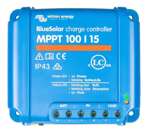 ⁨Victron Energy BlueSolar MPPT 100/15 charge controller⁩ at Wasserman.eu