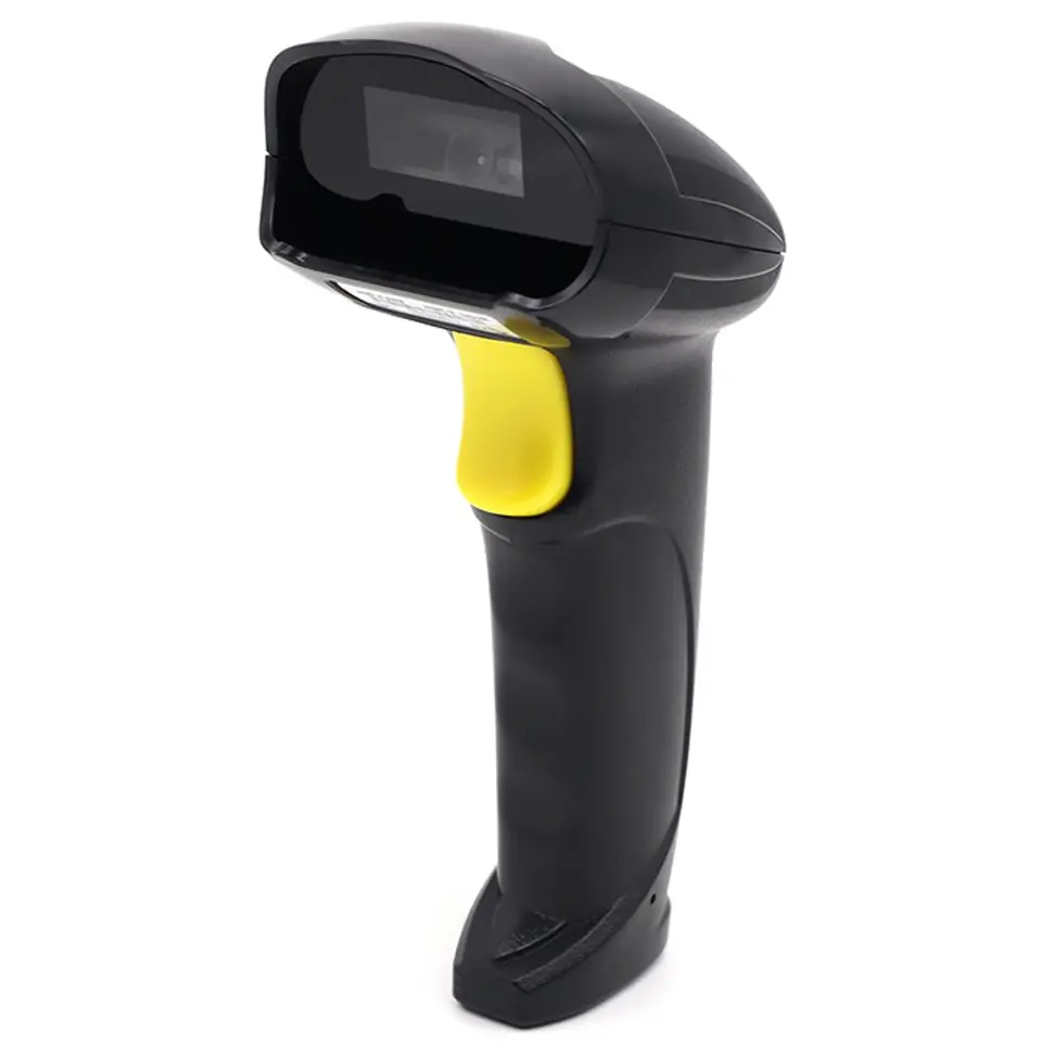 ⁨Qoltec 50853 Laser barcode scanner 1D | 2D | Black⁩ at Wasserman.eu