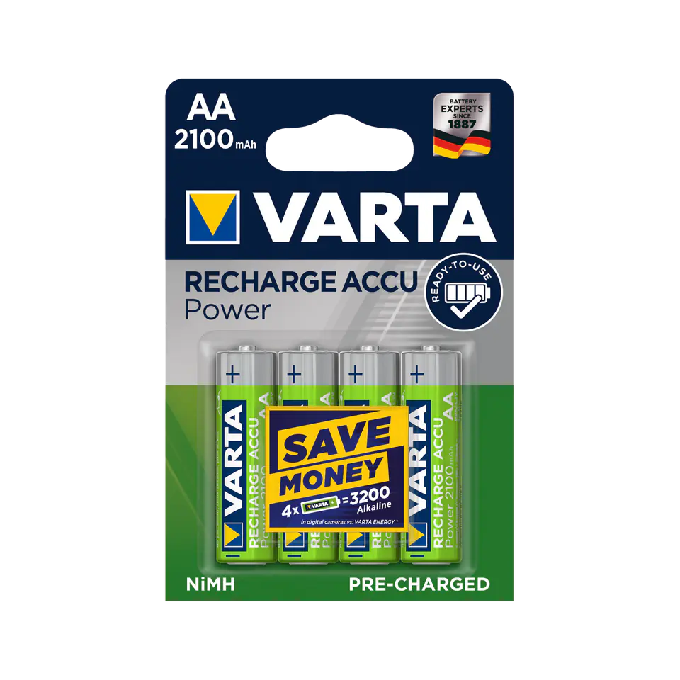 ⁨Akumulator VARTA AA 2100mAh 4szt./bl. (1LL)⁩ w sklepie Wasserman.eu