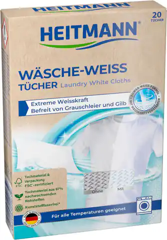 ⁨Heitmann Wäsche Weiß Chusteczki Wybielające 20 Szt.⁩ w sklepie Wasserman.eu