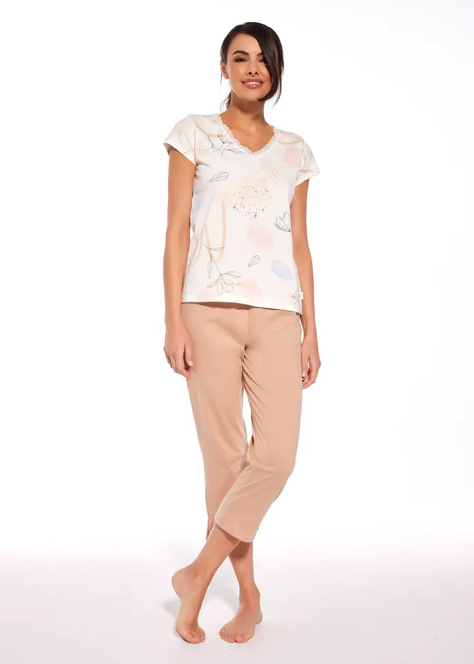 ⁨PIŻAMA CORNETTE PD-658/288 FLORA (kolor ecri, rozmiar L)⁩ w sklepie Wasserman.eu
