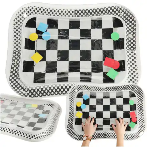 ⁨Water mat inflatable contrast black and white checkerboard 65cm x 50cm⁩ at Wasserman.eu