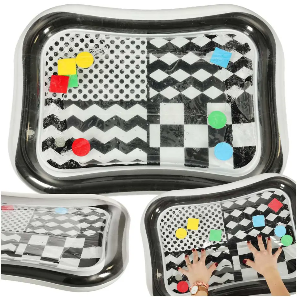 ⁨Water mat inflatable contrast black and white patterns 65cm x 50cm⁩ at Wasserman.eu