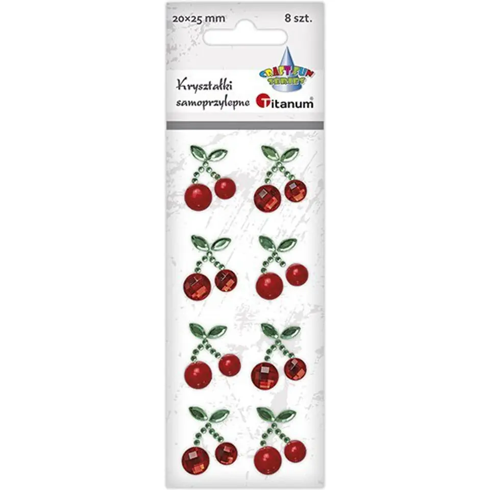 ⁨Kryształki Craft-Fun Series 8 szt. cherry czerwono-zielony 506550 TITANUM⁩ w sklepie Wasserman.eu