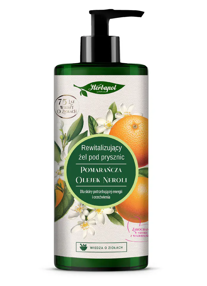 ⁨HERBAPOL Rewitalizujący Żel pod prysznic - Pomarańcza & Olejek Neroli 740ml⁩ w sklepie Wasserman.eu