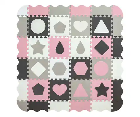⁨Mata piankowa puzzle Jolly 4x4 Shapes - Pink Grey⁩ w sklepie Wasserman.eu