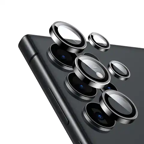⁨Crong Lens Ring - Szkło hartowane na obiektyw aparatu Samsung Galaxy S24 Ultra (czarny)⁩ w sklepie Wasserman.eu