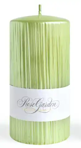 ⁨Świeca ROSE GARDEN walec duży 7xh17,5cm parafinowa zielona⁩ w sklepie Wasserman.eu
