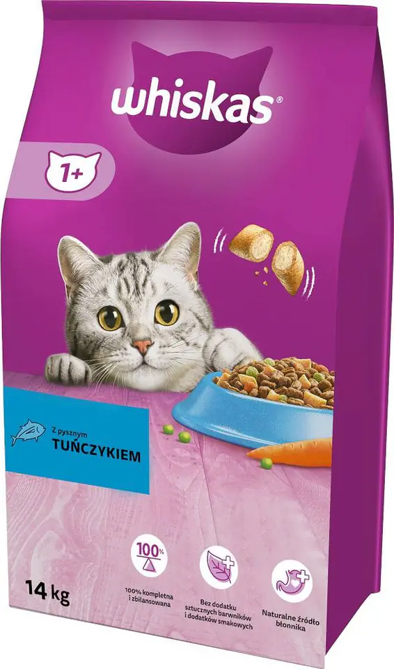 ⁨WHISKAS Adult Tuńczyk z warzywami - sucha karma dla kota - 14 kg⁩ w sklepie Wasserman.eu