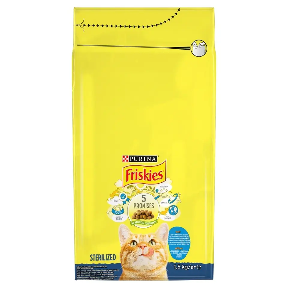 ⁨FRISKIES Sterilized Salmon and tuna with vegetables - dry cat food - 1,5 kg⁩ at Wasserman.eu