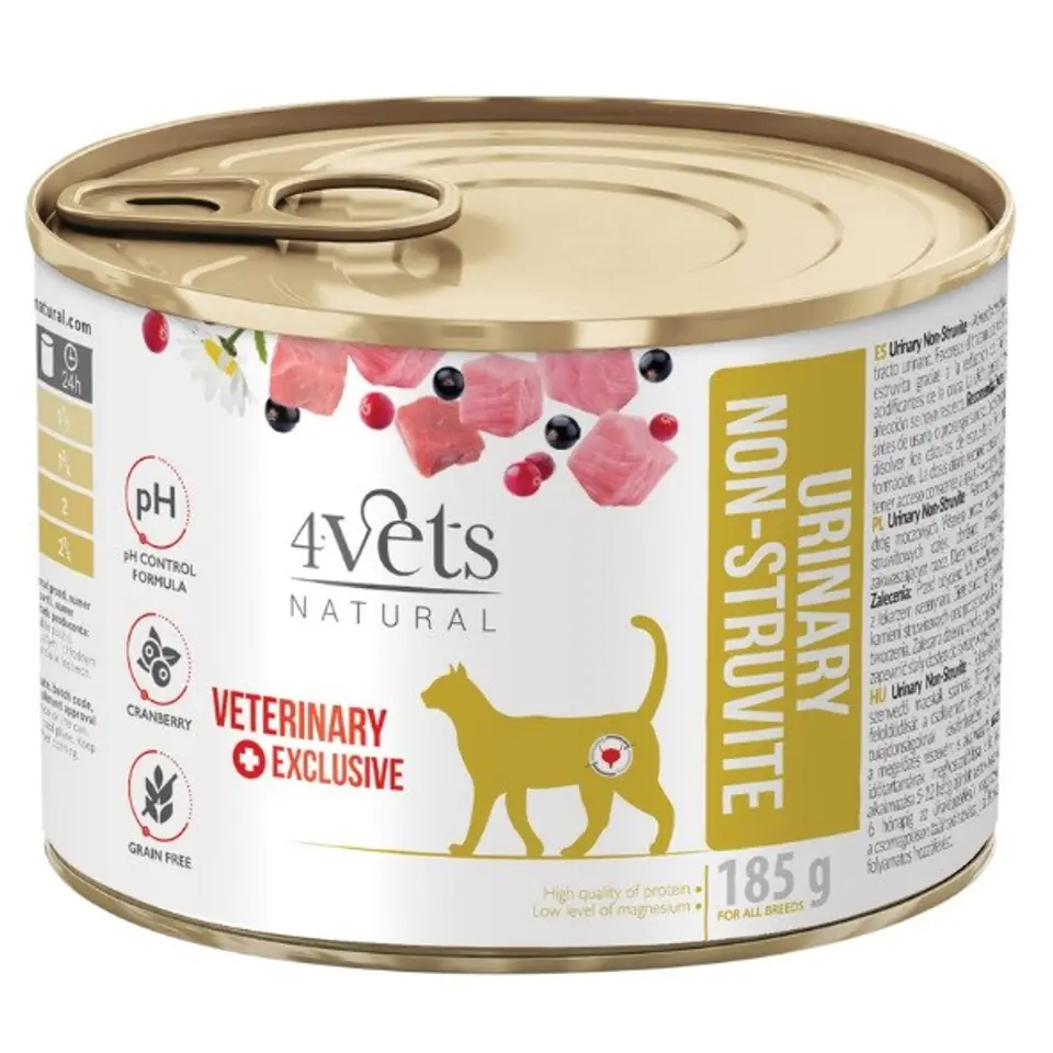 ⁨4VETS Natural Urinary No Struvit Cat - mokra karma dla kota - 185 g⁩ w sklepie Wasserman.eu