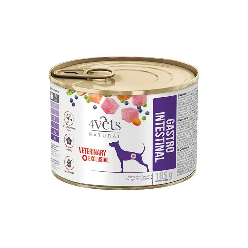 ⁨4VETS Natural Gastro Intestinal Dog - wet dog food - 185 g⁩ at Wasserman.eu