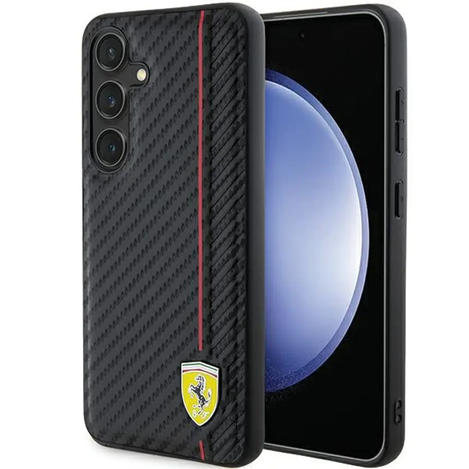 ⁨Ferrari FEHCS24MN3DUR S24+ S926 czarny/black hardcase Carbon Printed Line⁩ w sklepie Wasserman.eu